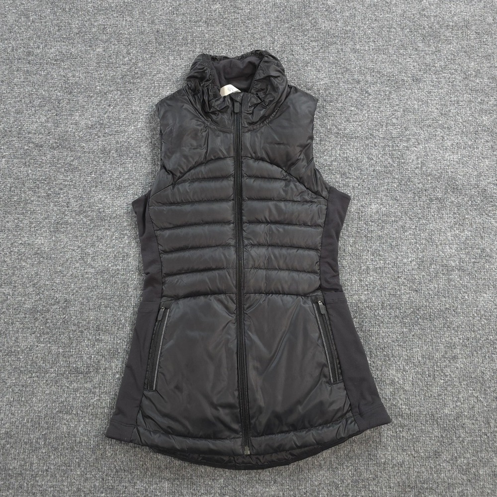 Lululemon Vest Womens 2 Black Down For A Run II Puffer Quilted Travel Outdoors